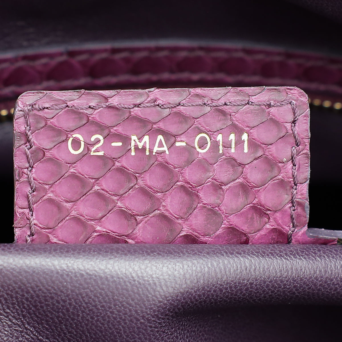 Christian Dior Purple Python Lady Dior Large Bag