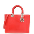 Christian Dior Red Snakeskin Lady Dior Large Bag
