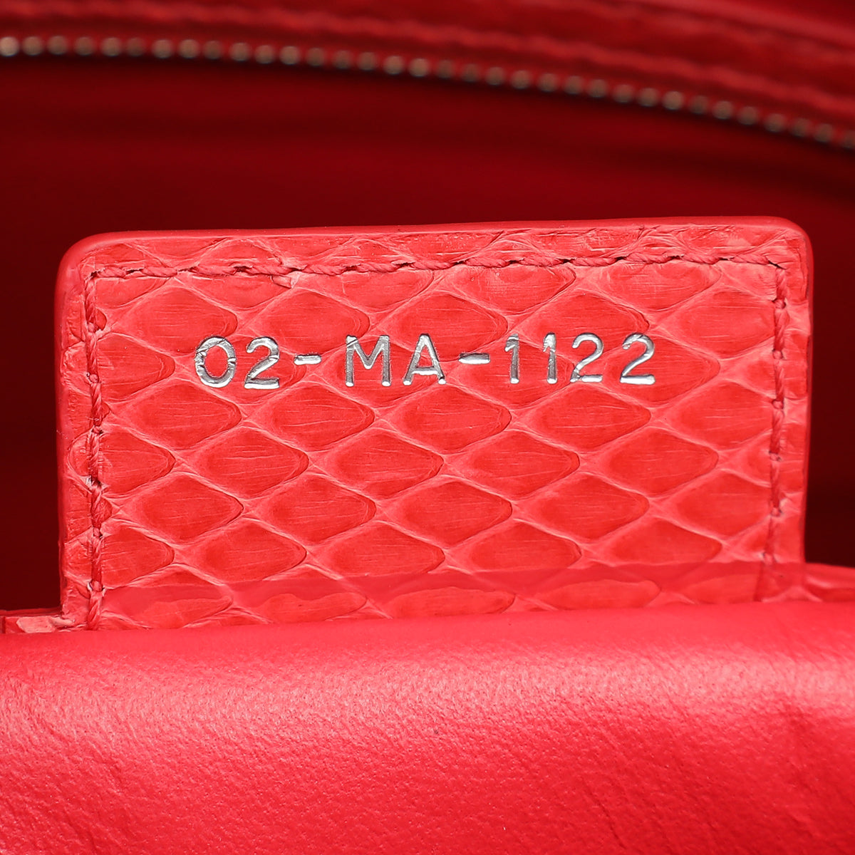 Christian Dior Red Snakeskin Lady Dior Large Bag