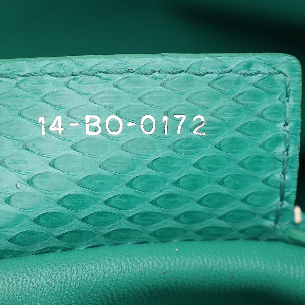 Christian Dior Green Snakeskin Lady Dior Large Bag