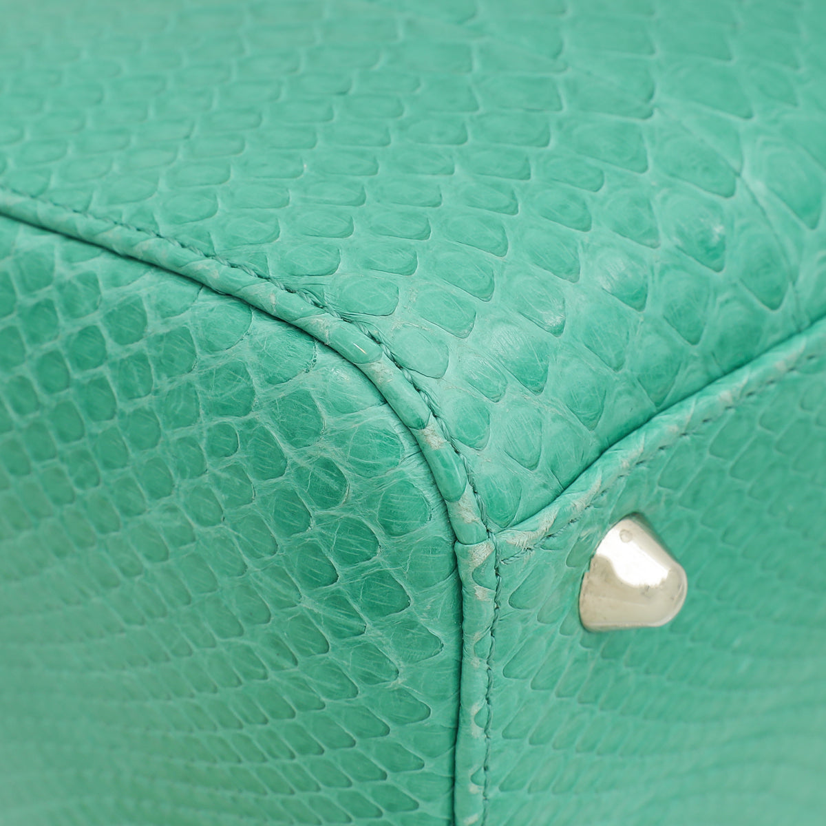 Christian Dior Green Snakeskin Lady Dior Large Bag