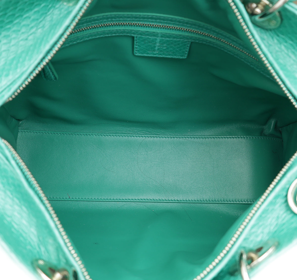 Christian Dior Green Snakeskin Lady Dior Large Bag