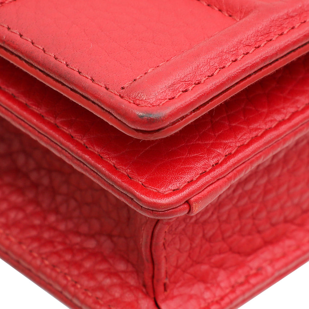Christian Dior Red Diorama Wallet On Chain