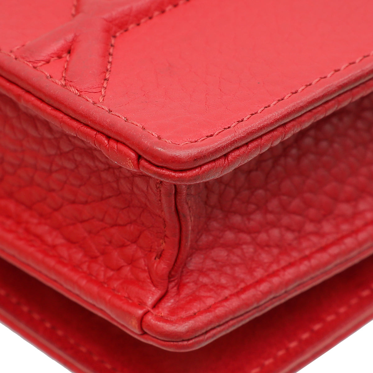 Christian Dior Red Diorama Wallet On Chain