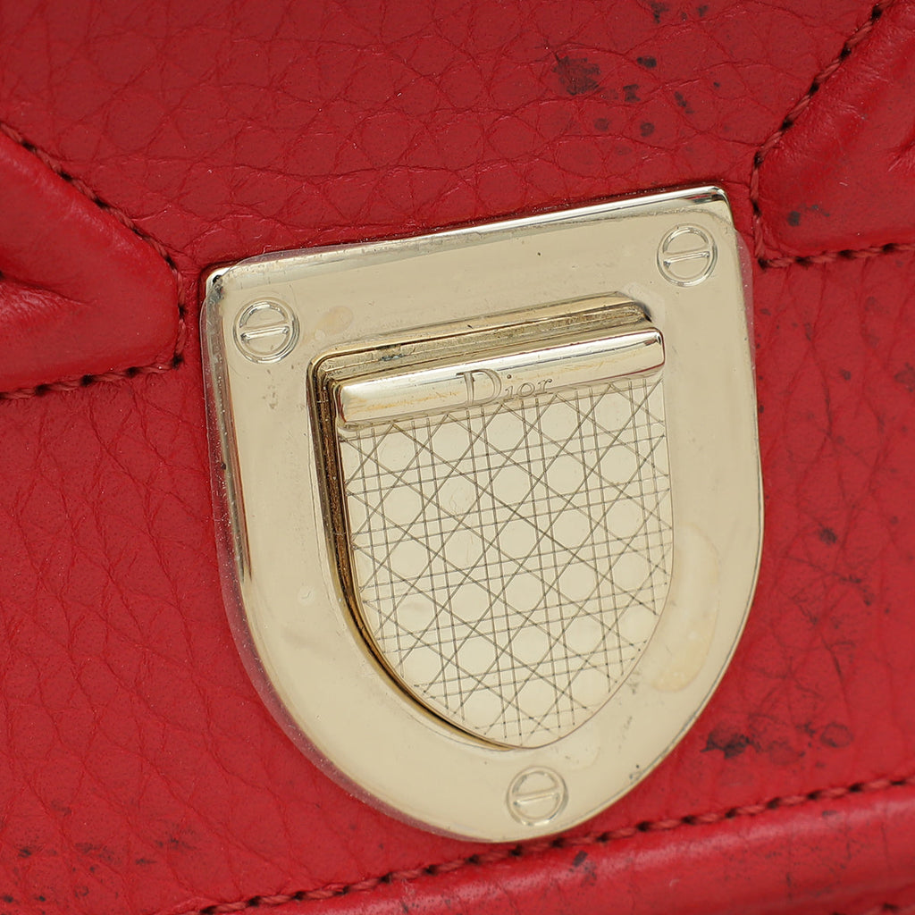 Christian Dior Red Diorama Wallet On Chain