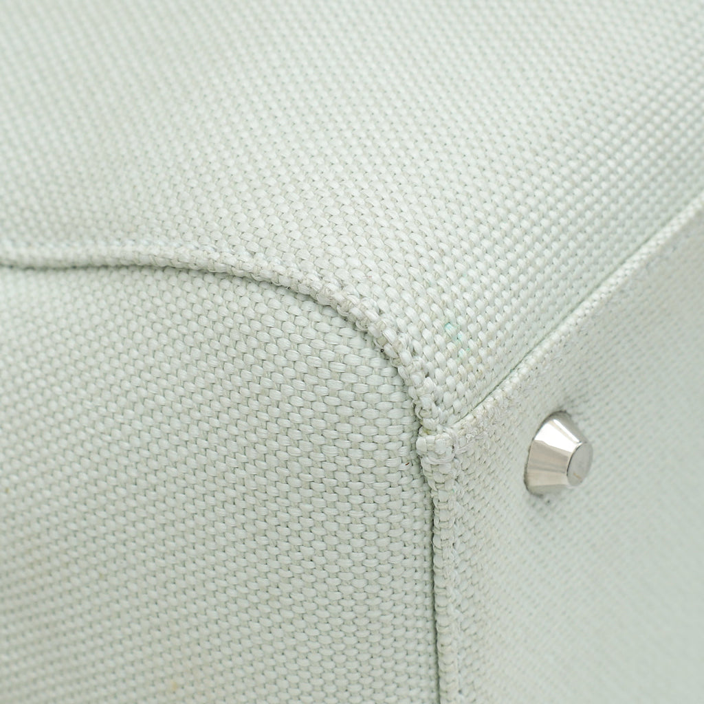 Christian Dior Light Green Lady Dior Fabric Medium Bag