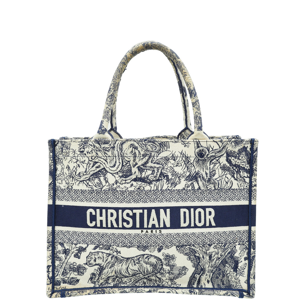 Christian Dior Bicolor Toile De Jouy Book Tote Medium Bag