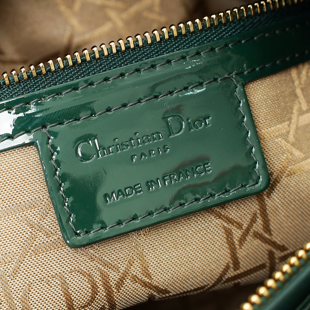 Christian Dior Forest Green Lady Dior Medium Bag