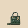Christian Dior Forest Green Lady Dior Medium Bag