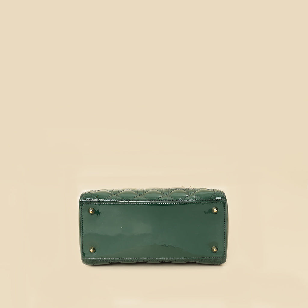 Christian Dior Forest Green Lady Dior Medium Bag