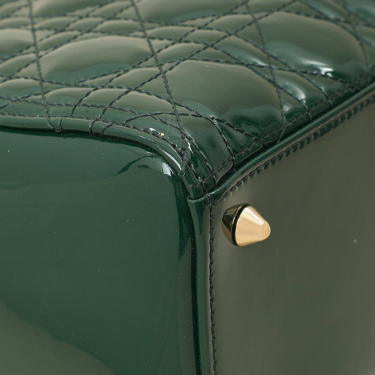 Christian Dior Forest Green Lady Dior Medium Bag
