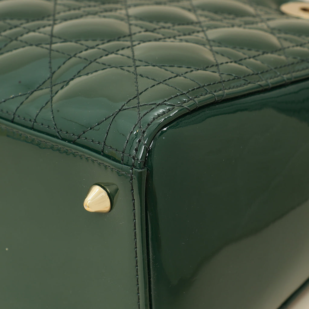 Christian Dior Forest Green Lady Dior Medium Bag