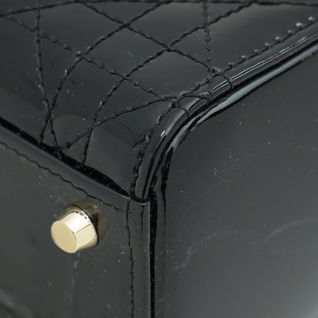 Christian Dior Black Lady Dior Mini Chain Bag W/ Twilly
