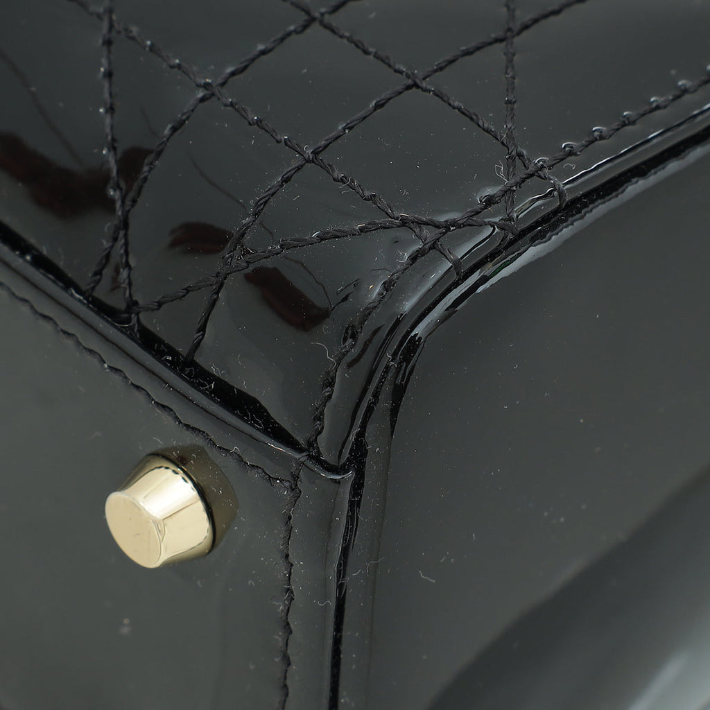 Christian Dior Black Lady Dior Mini Chain Bag W/ Twilly