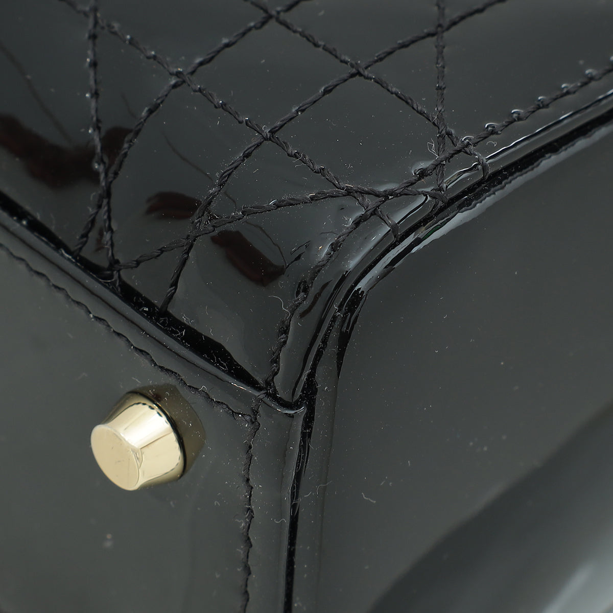 Christian Dior Black Lady Dior Mini Chain Bag W/ Twilly