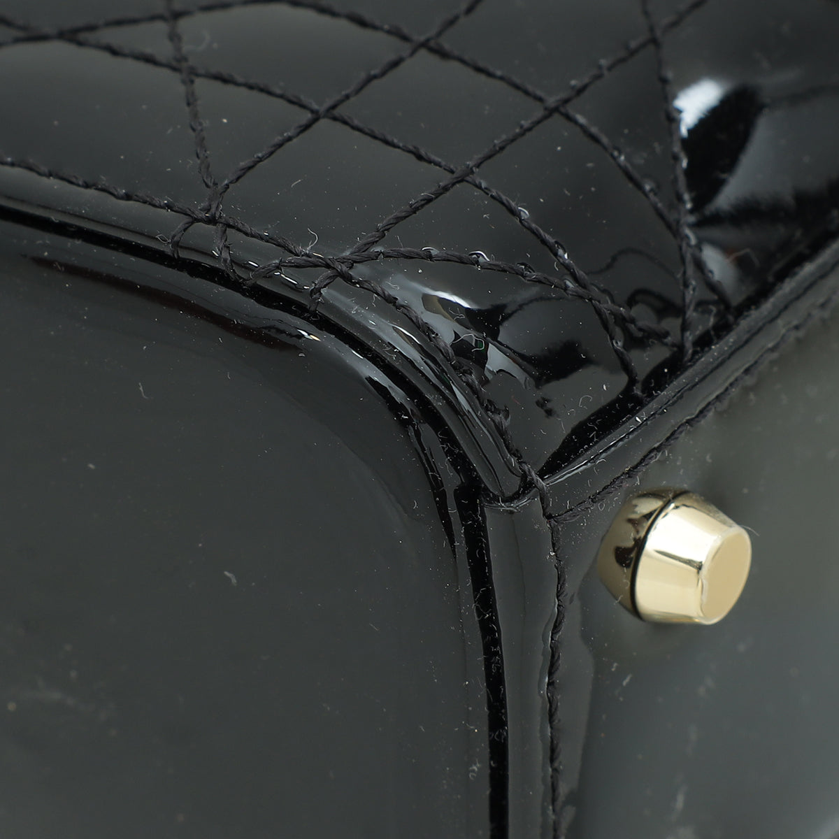 Christian Dior Black Lady Dior Mini Chain Bag W/ Twilly