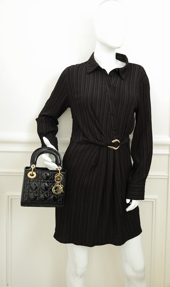 Christian Dior Black Lady Dior Mini Chain Bag