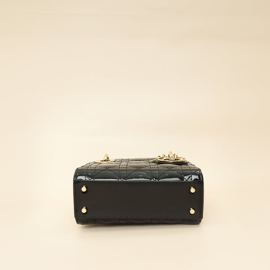 Christian Dior Black Lady Dior Mini Chain Bag