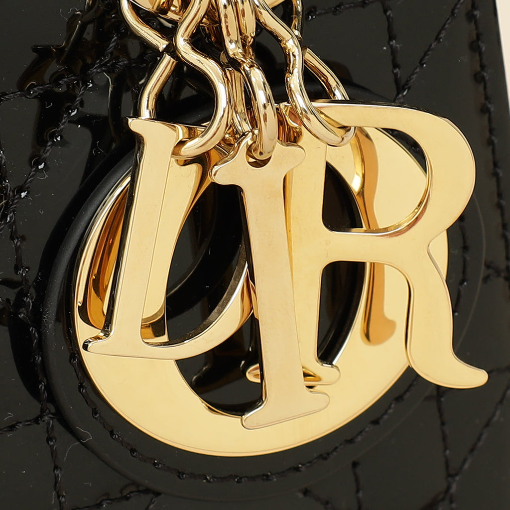 Christian Dior Black Lady Dior Mini Chain Bag