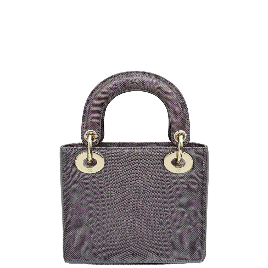 Christian Dior Purple Lizard Lady Dior Mini Bag
