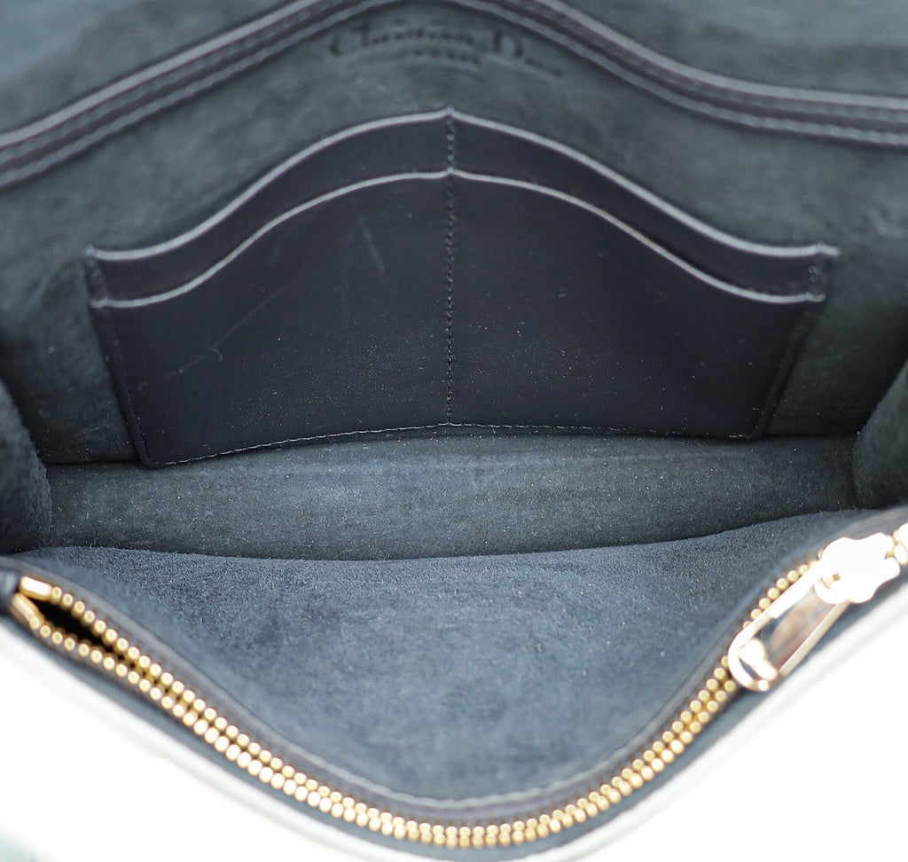 Christian Dior Silver 30 Montaigne Micro Cannage 2 In 1 Pouch