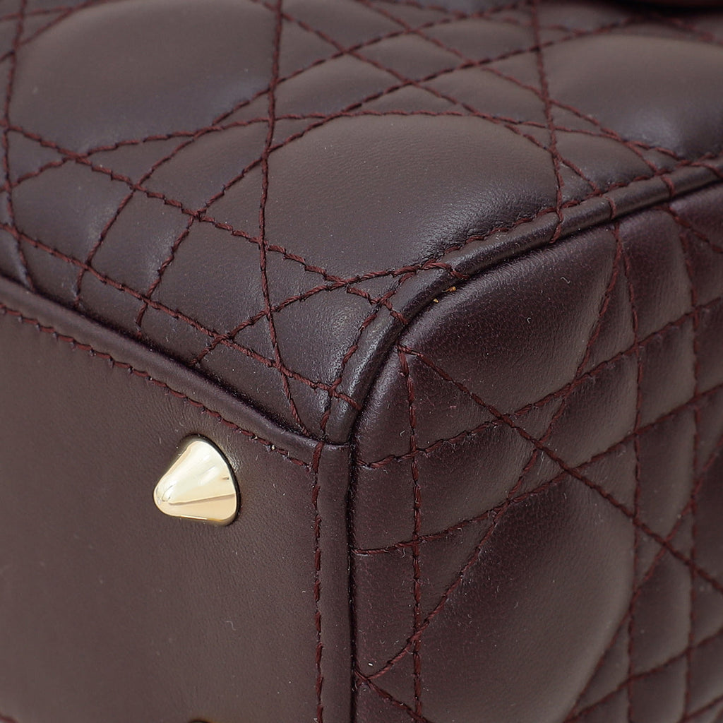 Christian Dior Amarante Lady Dior My ABCDior Small Bag W/ Twilly
