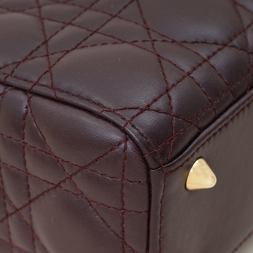 Christian Dior Amarante Lady Dior My ABCDior Small Bag W/ Twilly