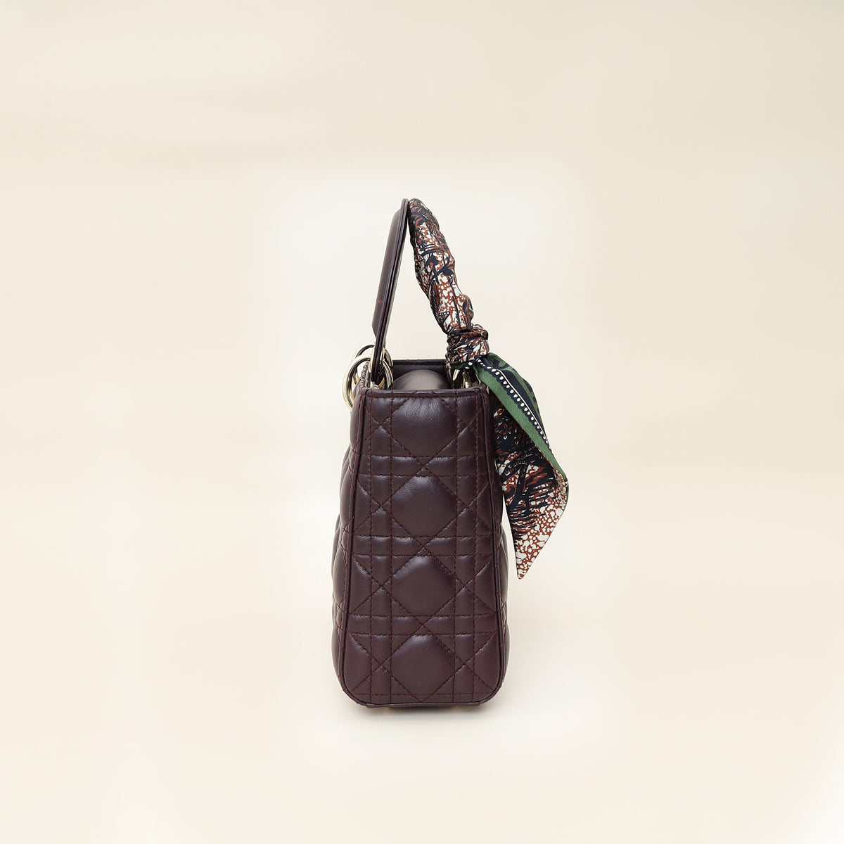 Christian Dior Amarante Lady Dior My ABCDior Small Bag W/ Twilly