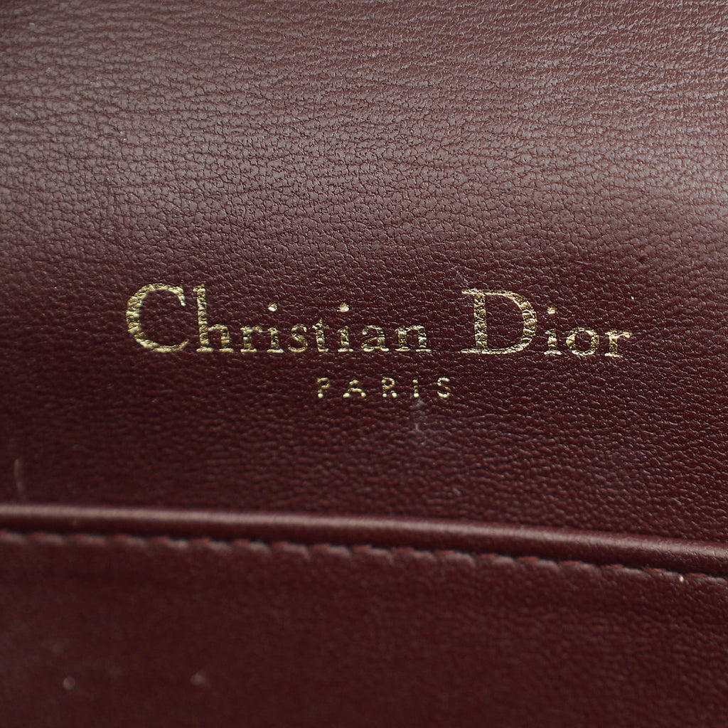 Christian Dior Burgundy Lady Dior Chain Pouch