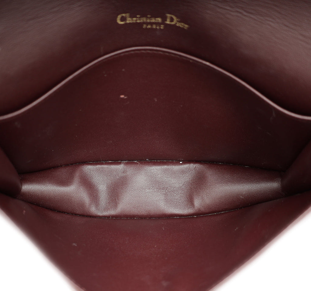 Christian Dior Burgundy Lady Dior Chain Pouch