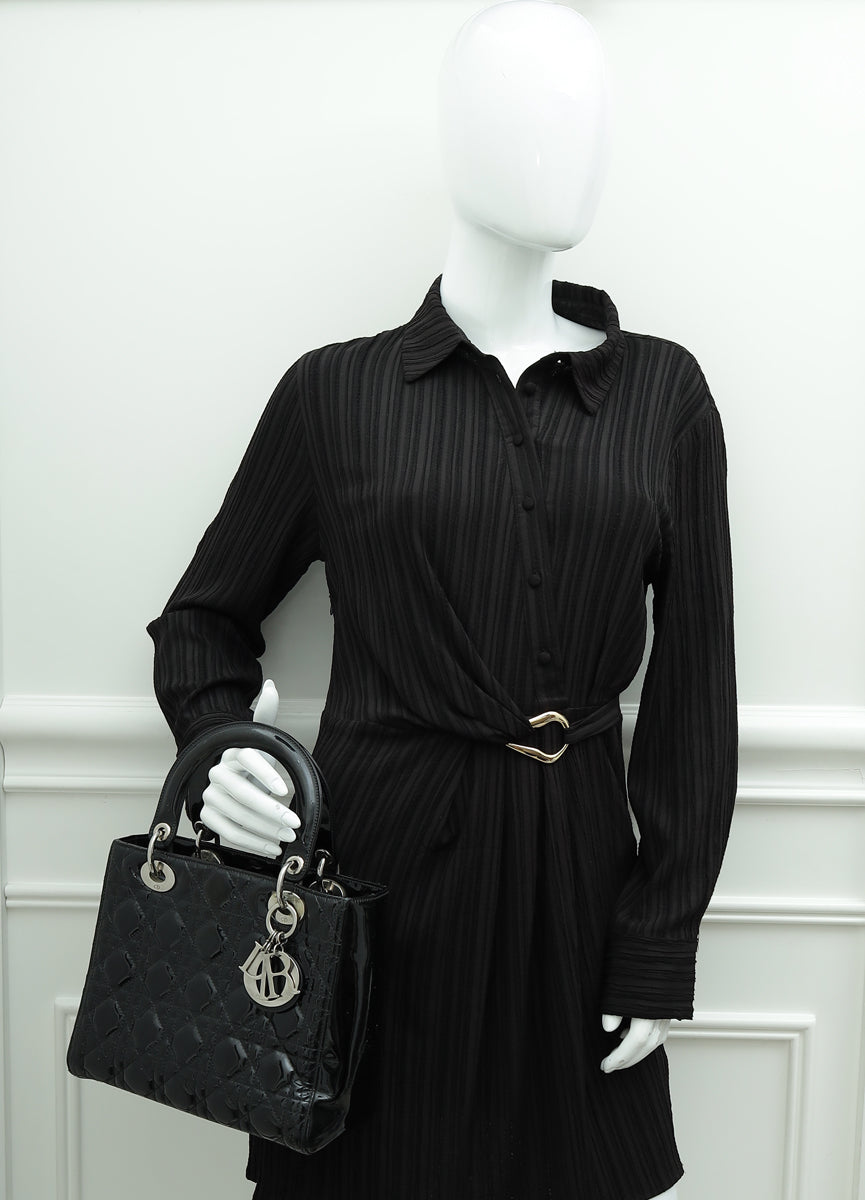 Christian Dior Black Lady Dior Medium Bag