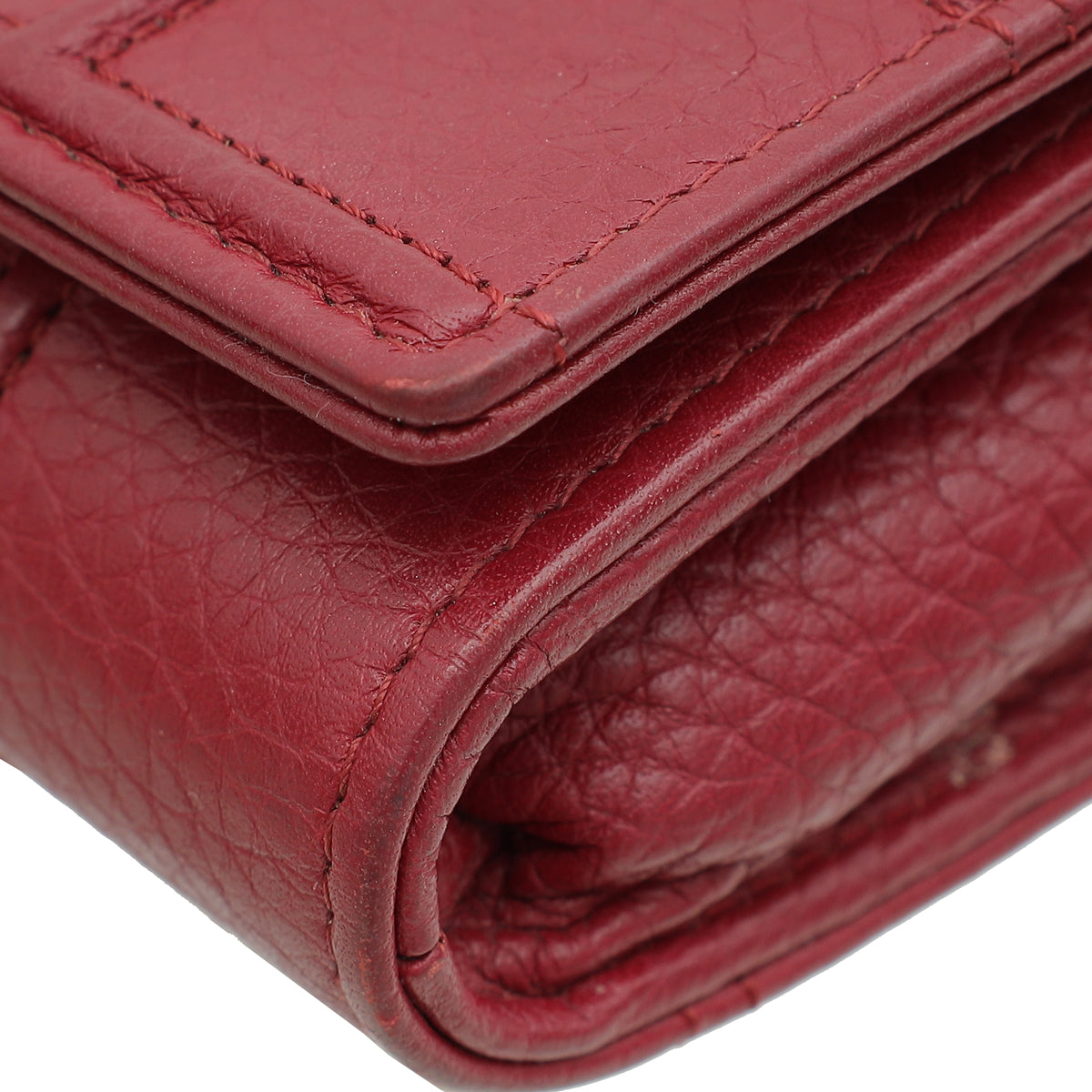 Christian Dior Burgundy Diorama Wallet On Chain