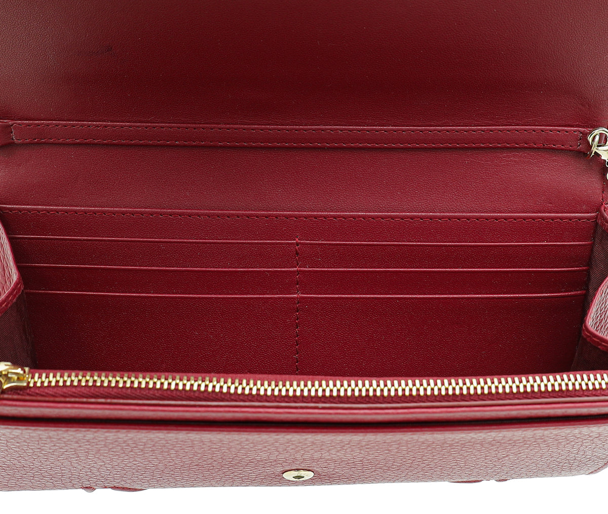 Christian Dior Burgundy Diorama Wallet On Chain