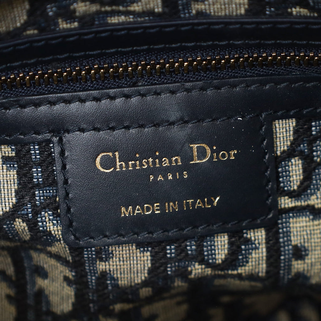 Christian Dior Bicolor Wicker Lady Dior Medium Bag