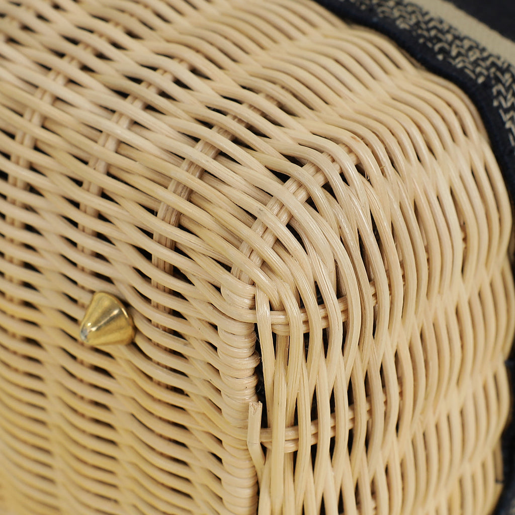 Christian Dior Bicolor Wicker Lady Dior Medium Bag