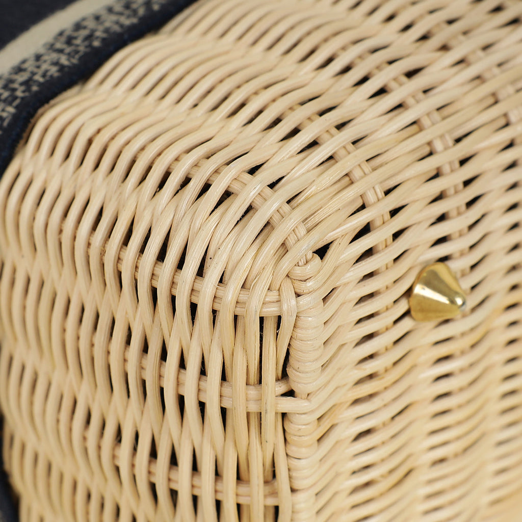 Christian Dior Bicolor Wicker Lady Dior Medium Bag