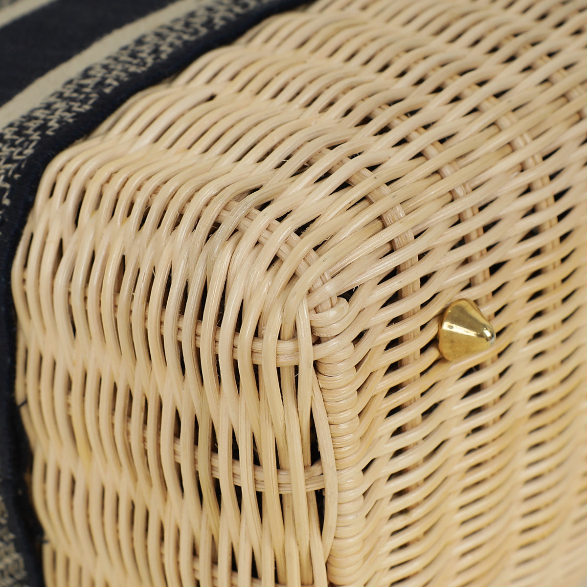 Christian Dior Bicolor Wicker Lady Dior Medium Bag