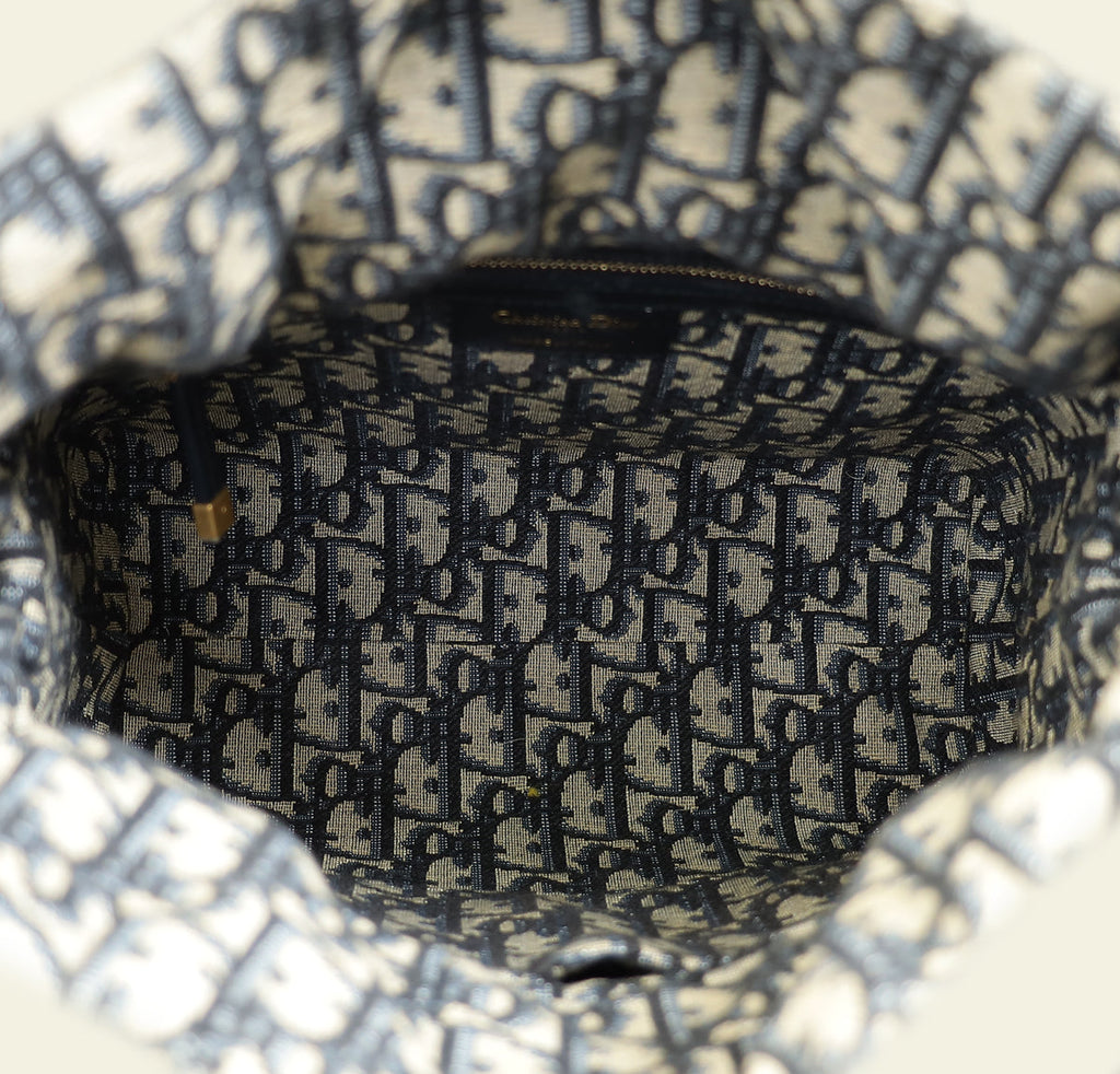 Christian Dior Bicolor Wicker Lady Dior Medium Bag