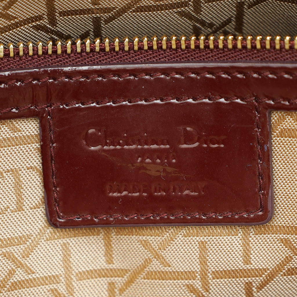 Christian Dior Burgundy Lady Dior Large Bag