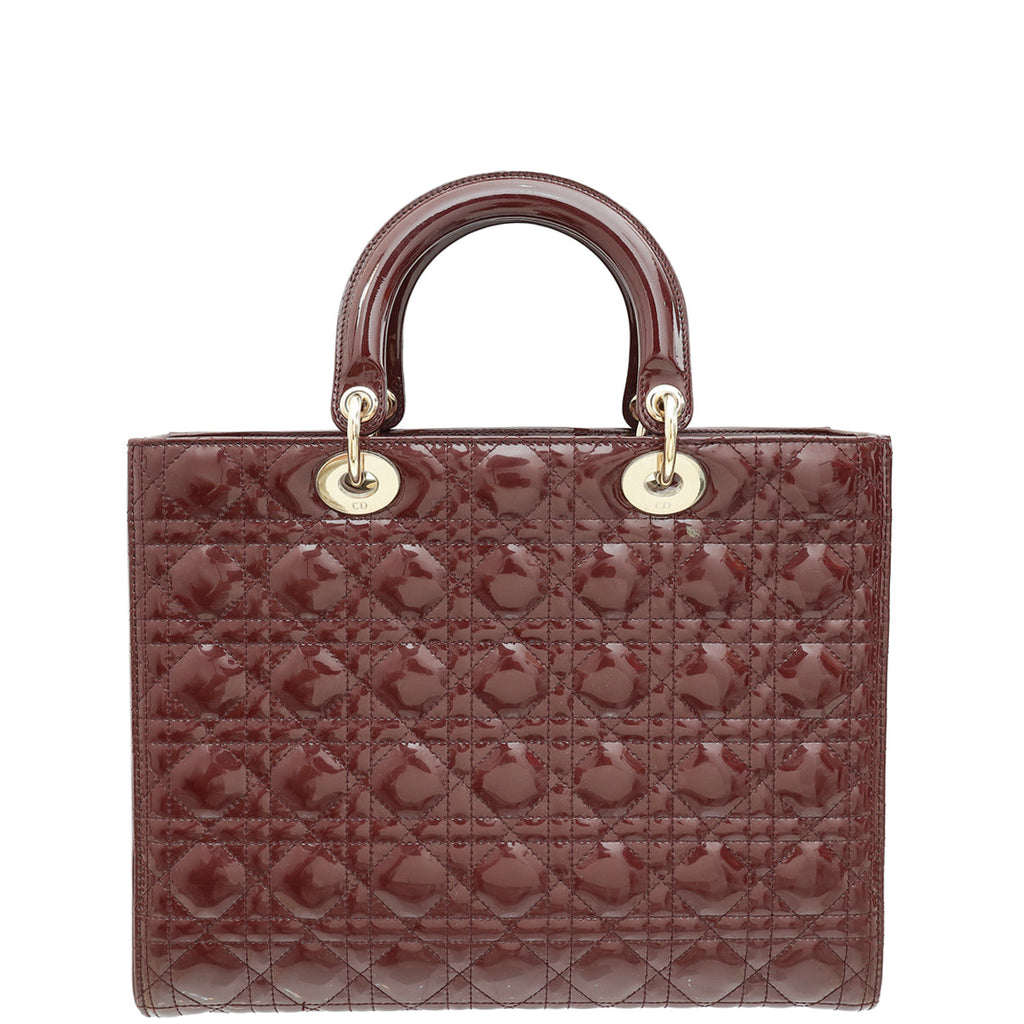 Christian Dior Burgundy Lady Dior Large Bag