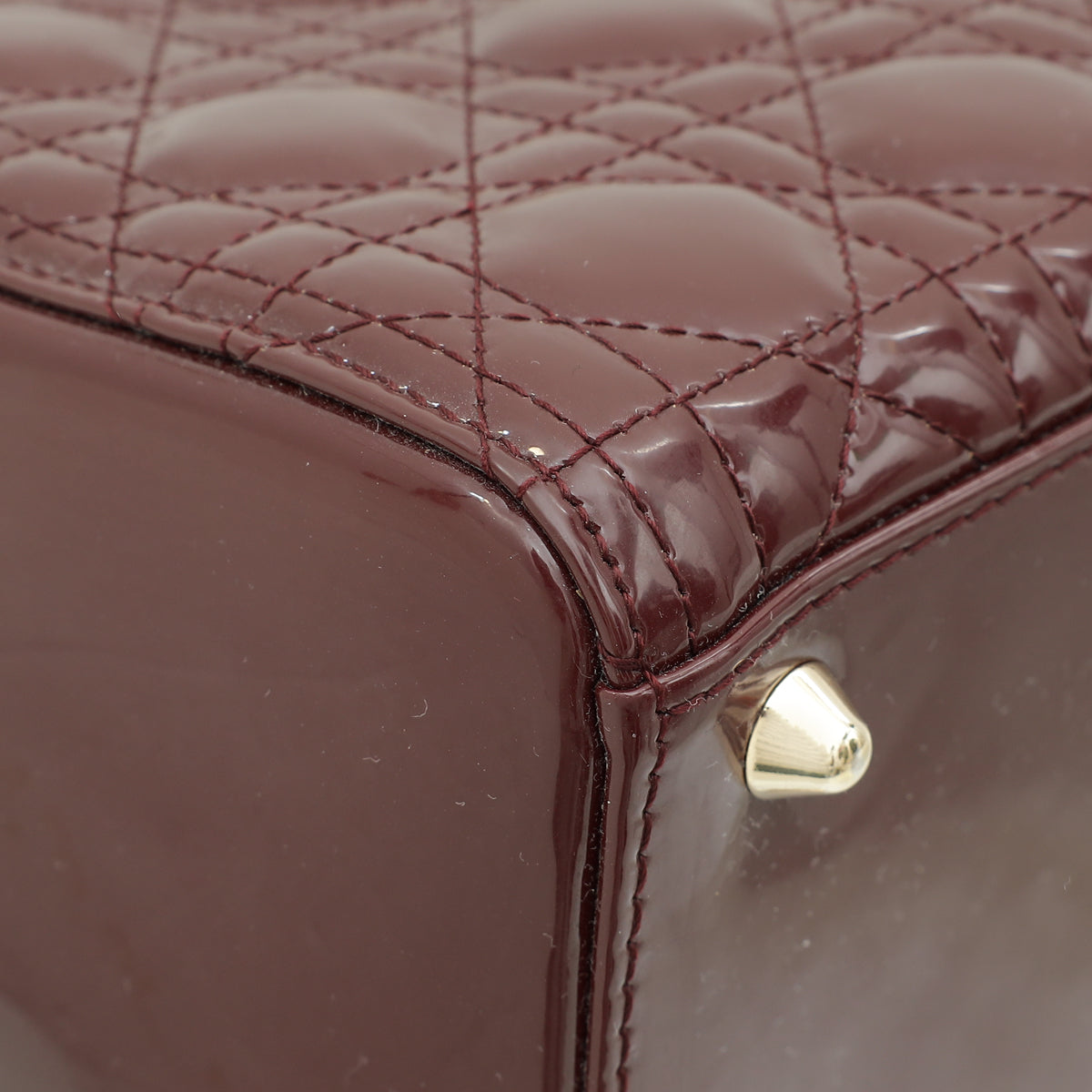 Christian Dior Burgundy Lady Dior Large Bag