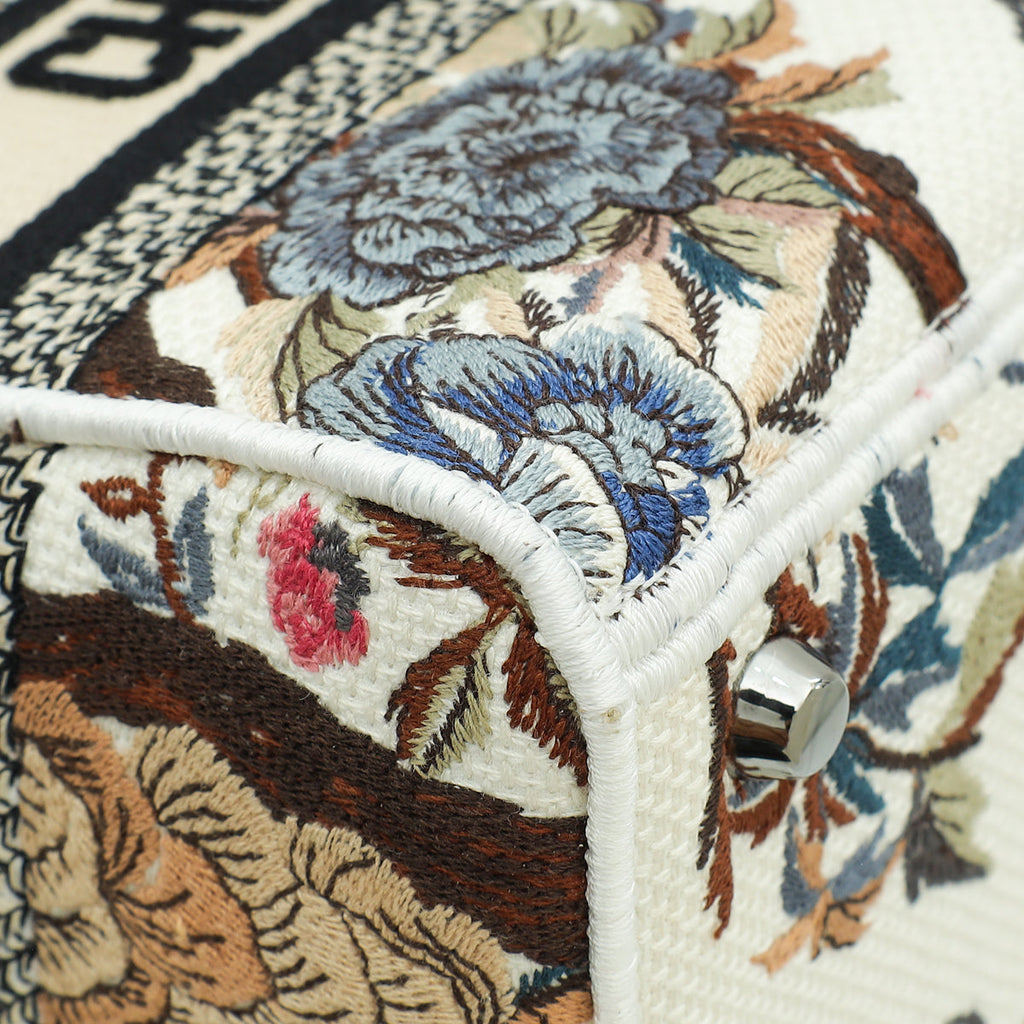 Christian Dior Multicolor Lady Dior D-Lite Embroidered Jardin D'Hiver Medium Bag