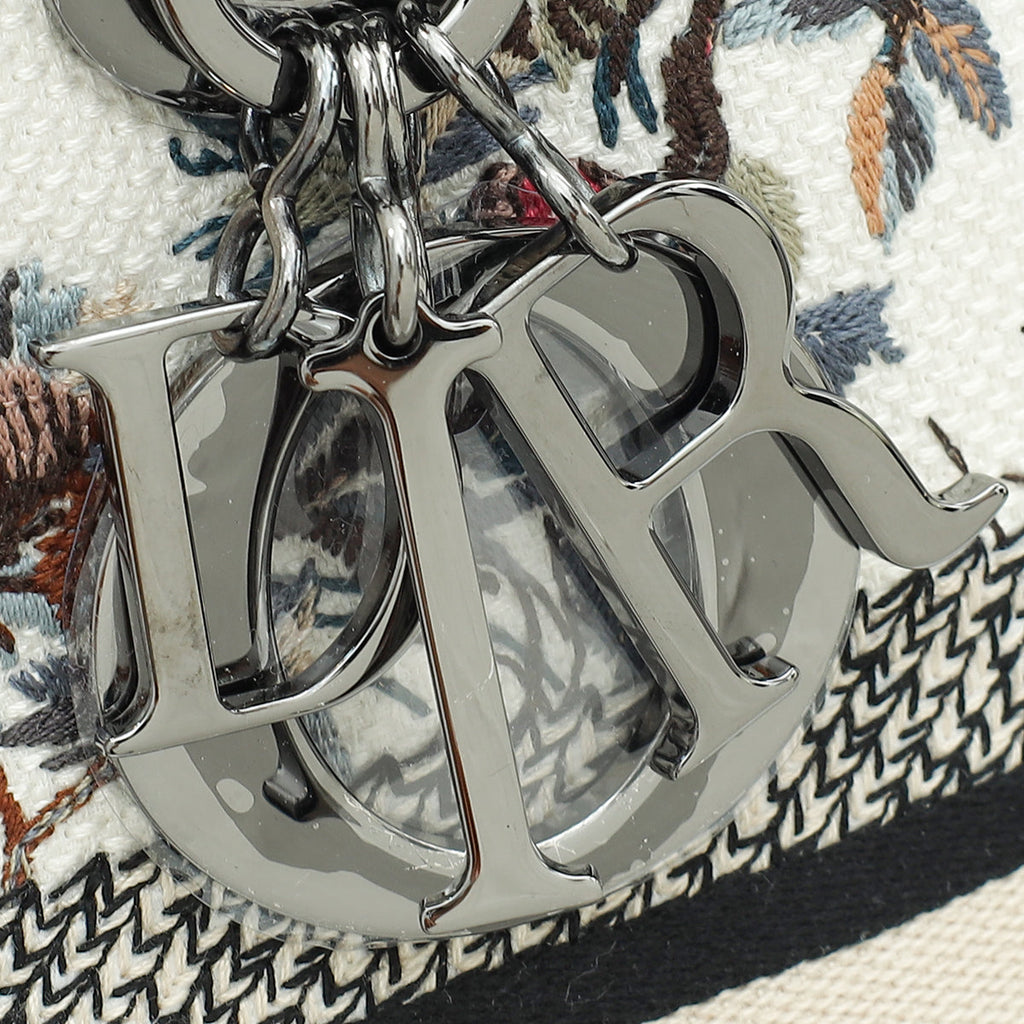 Christian Dior Multicolor Lady Dior D-Lite Embroidered Jardin D'Hiver Medium Bag