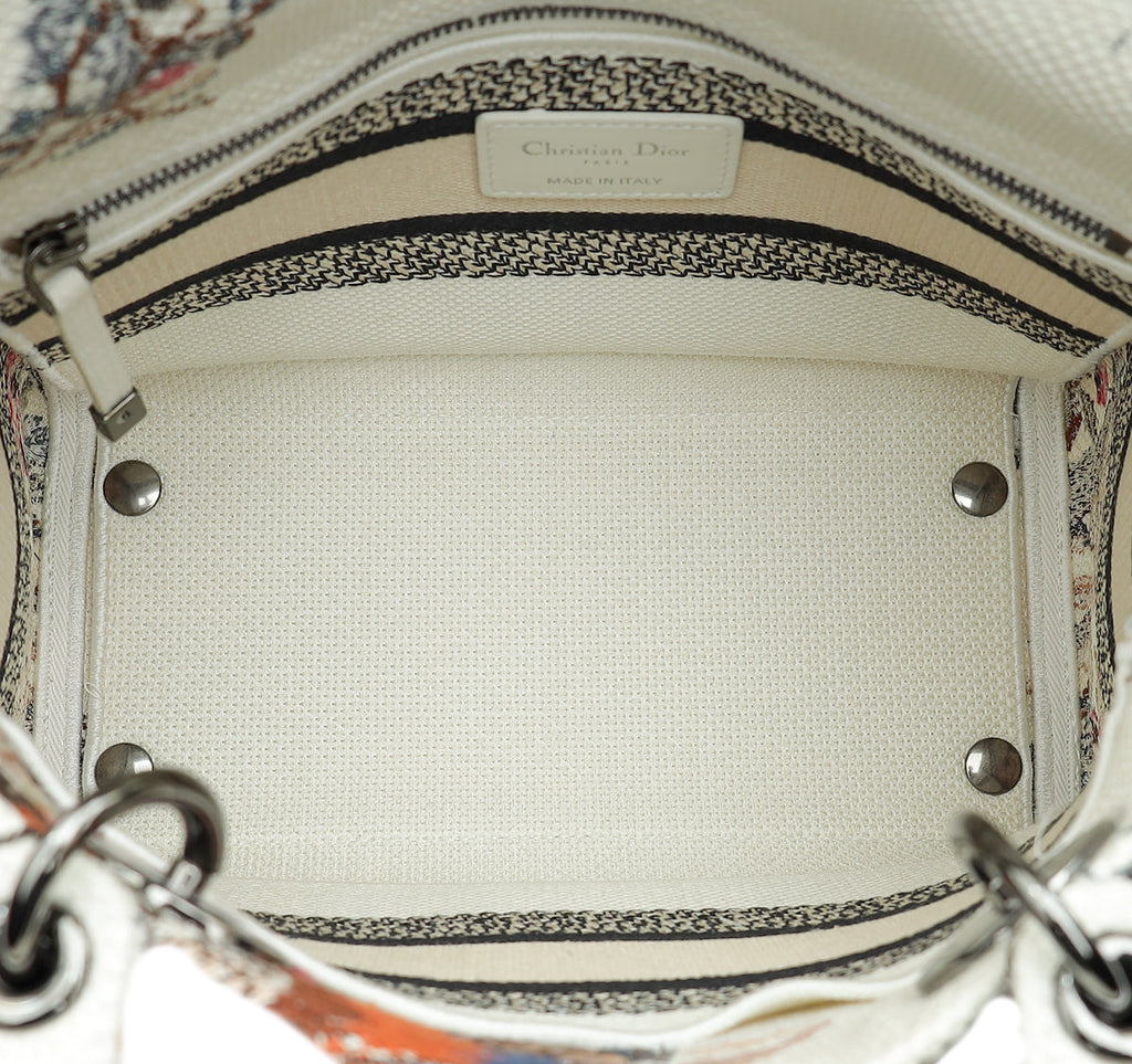 Christian Dior Multicolor Lady Dior D-Lite Embroidered Jardin D'Hiver Medium Bag