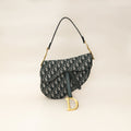 Christian Dior Green Oblique Saddle Medium Bag