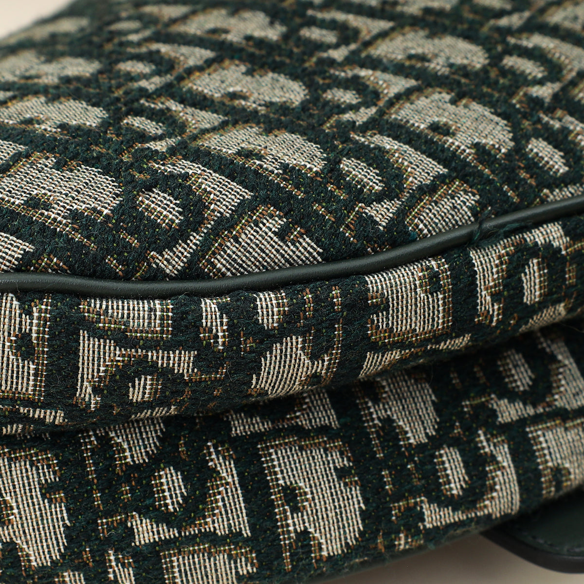 Christian Dior Green Oblique Saddle Medium Bag