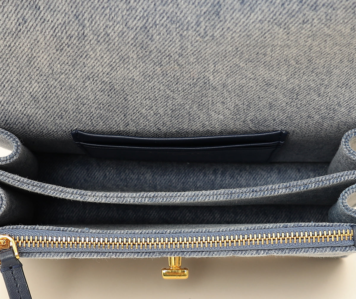 Christian Dior Blue Miss Caro Mini Cannage Denim Shoulder Bag