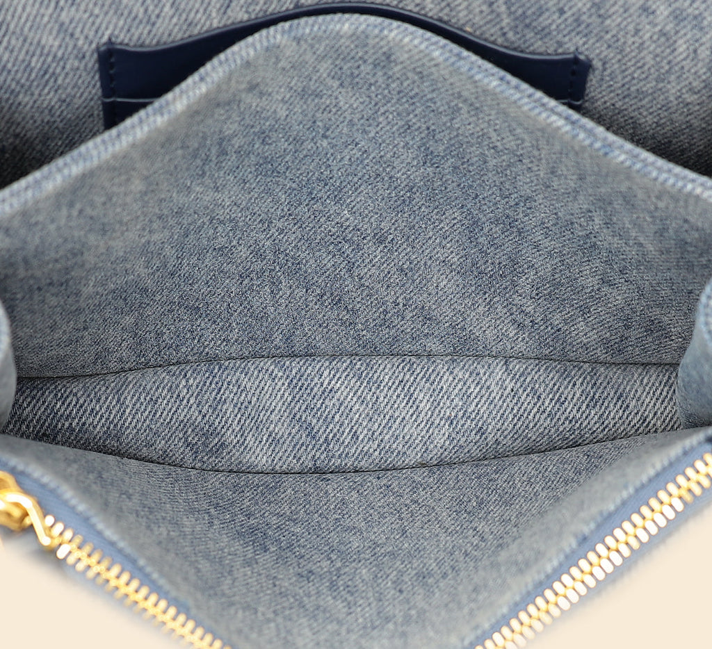 Christian Dior Blue Miss Caro Mini Cannage Denim Shoulder Bag