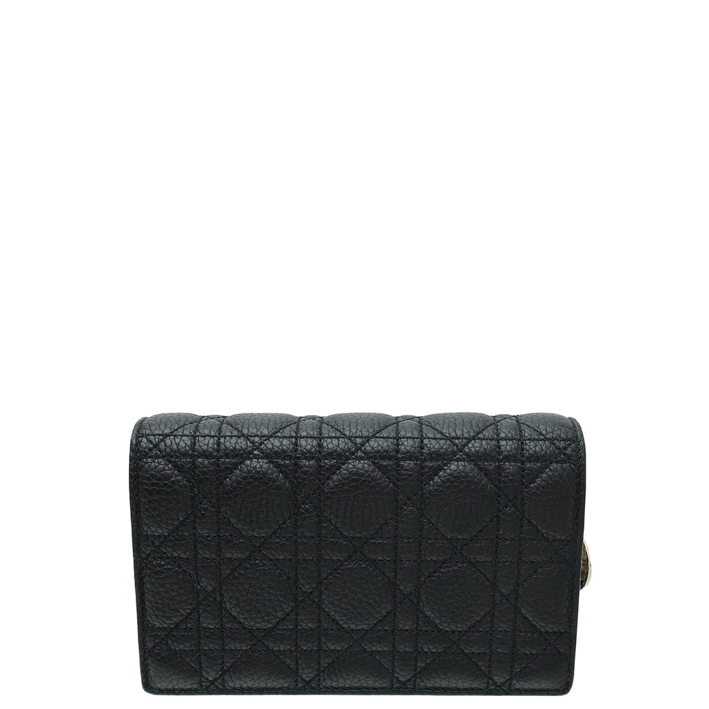 Christian Dior Black Lady Dior Wallet Chain Pouch