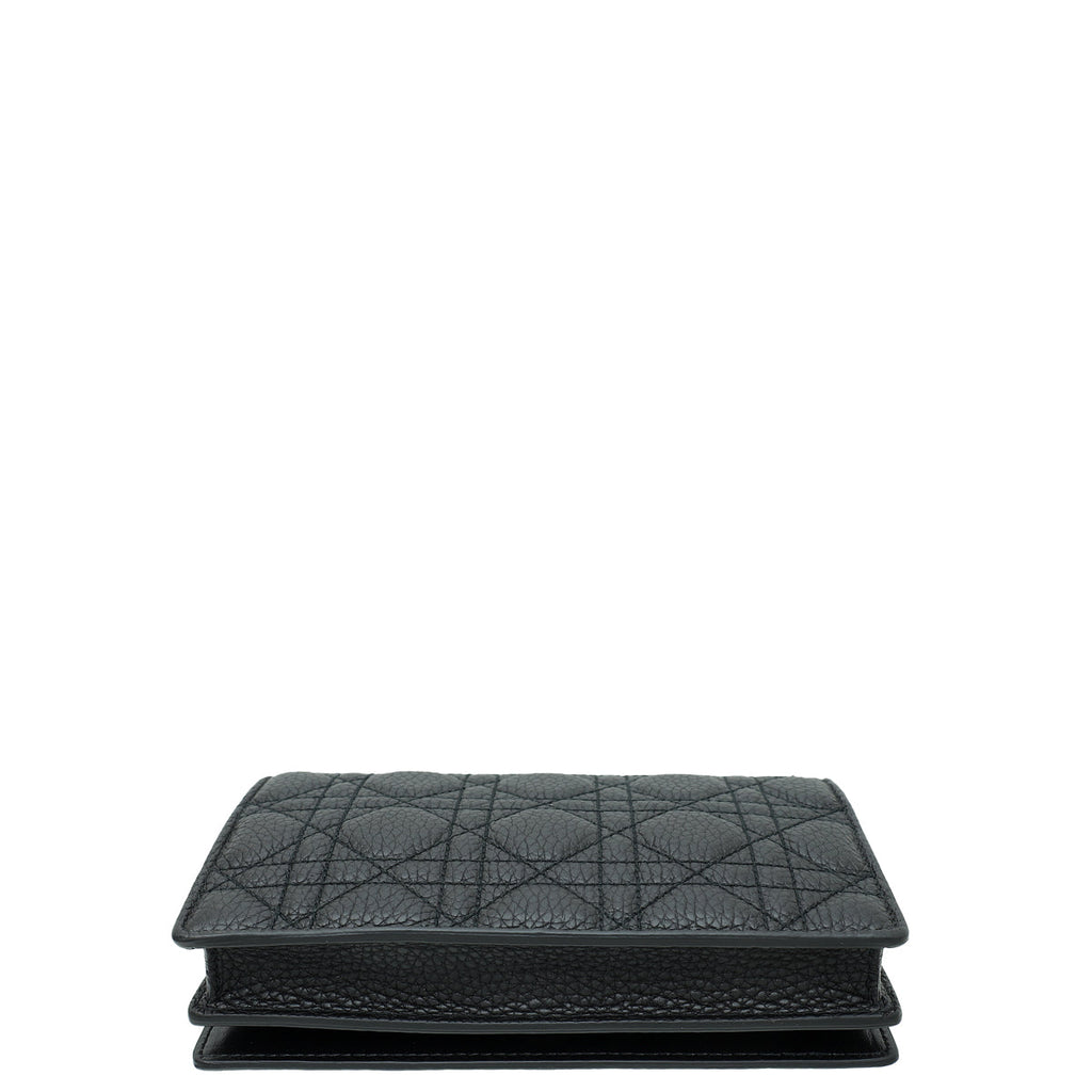 Christian Dior Black Lady Dior Wallet Chain Pouch